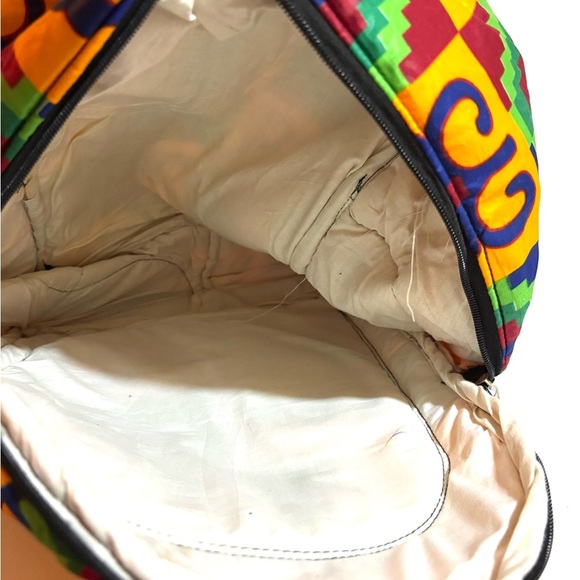 African ankara unisex handmade geometric backpack - Picture 3 of 4